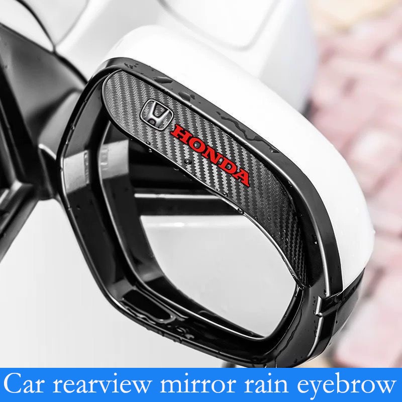 2pcs กระจกมองหลังรถยนต์ Rain eyebrow คาร์บอนไฟเบอร์ Rain cover เหมาะสําหรับ Honda Civic Fk7 Fit Fk2 