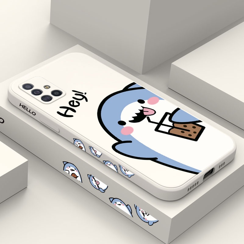 SAMSUNG เคสโทรศัพท์สําหรับSamsung Galaxy A71 A51 A31 A21S A11 A50 A30 A30S A20 A20S A10 4G 5G Note 20 Ultraน่ารักฉลามปลอก