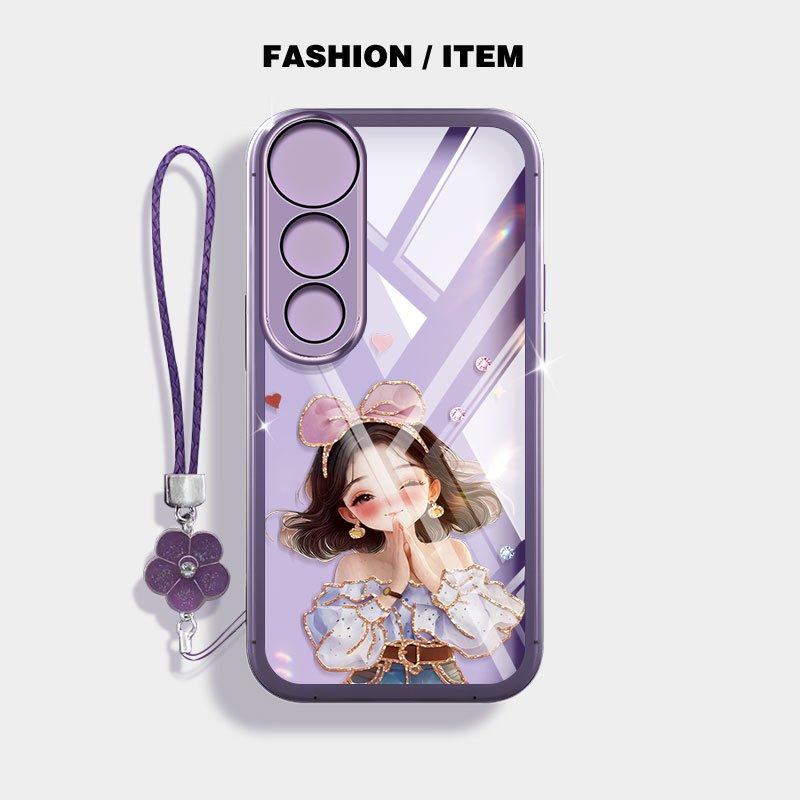 YBD Clearเคสโทรศัพท์สําหรับVivo V70 FE V60 Lite Y200 Y300 V50 V50E V50 Lite V30 V40 Pro V40 Lite Y31 Y21Dน่ารักสาวสวยซิลิโคนอ่อนนุ่มเลนส์ป้องกันมาพร้อมกับเชือกเส้นเล็ก