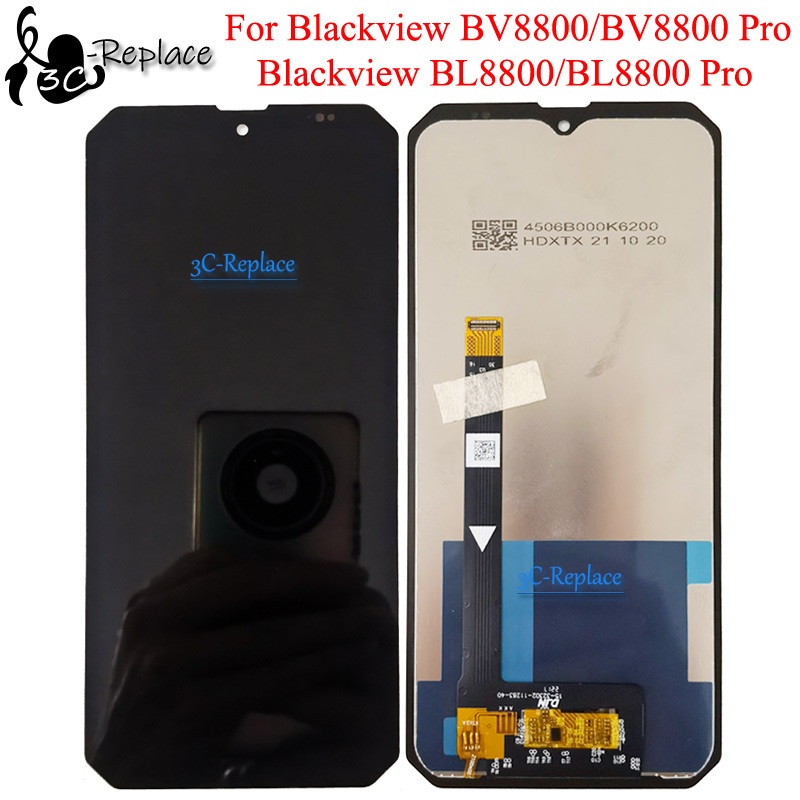 สีดํา 6.58 นิ้วสําหรับ Blackview BV8800 BV8800 Pro BL8800 BL8800 Pro LCD DIsplay หน้าจอสัมผัส Digiti
