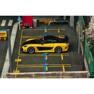 Tarmac Works T64G-075-YE 1/64 Mazda RX-7 VeilSide Fortune7 สีเหลืองสีดํา Diecast Scale รุ่นรถ