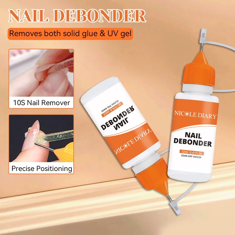 12ml Debonder เล็บสําหรับลบเล็บปลอมเคล็ดลับ Rhinestone Remover เครื่องมืออุปกรณ์แต่งเล็บละลาย Liquid