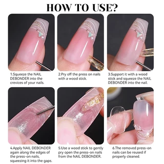 12ml Debonder เล็บสําหรับลบเล็บปลอมเคล็ดลับ Rhinestone Remover เครื่องมืออุปกรณ์แต่งเล็บละลาย Liquid