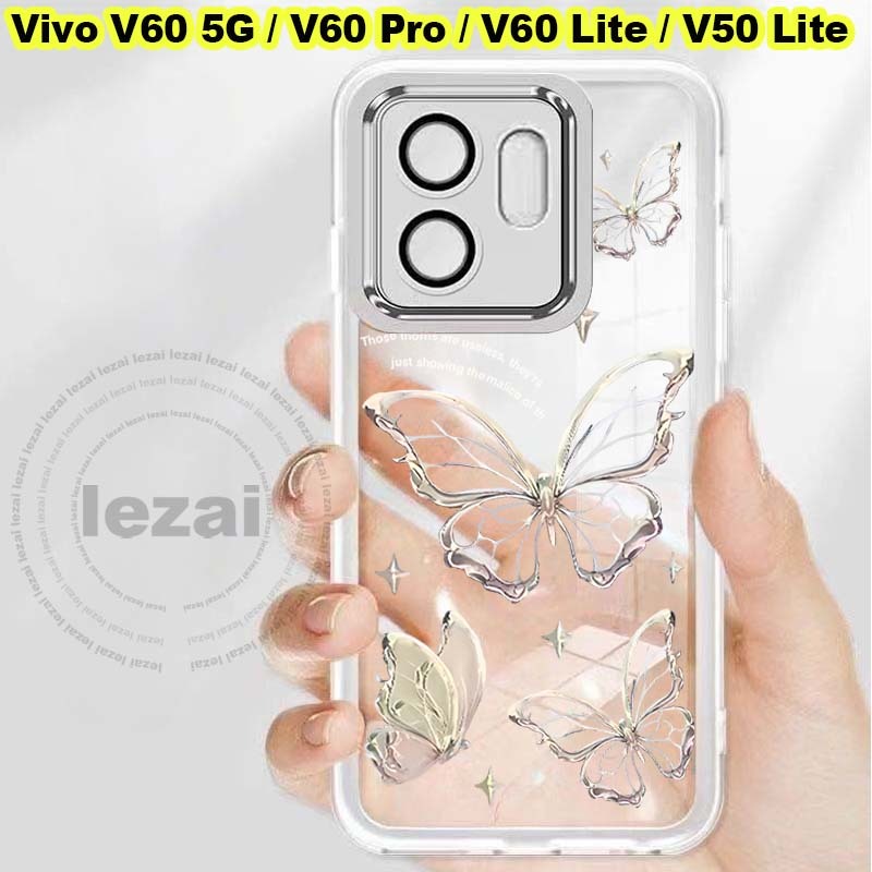 เคส Vivo V60 V 60 Pro V50 V60 Lite 5G เคสนิ่มกันกระแทกใสหรูหราฝาหลัง