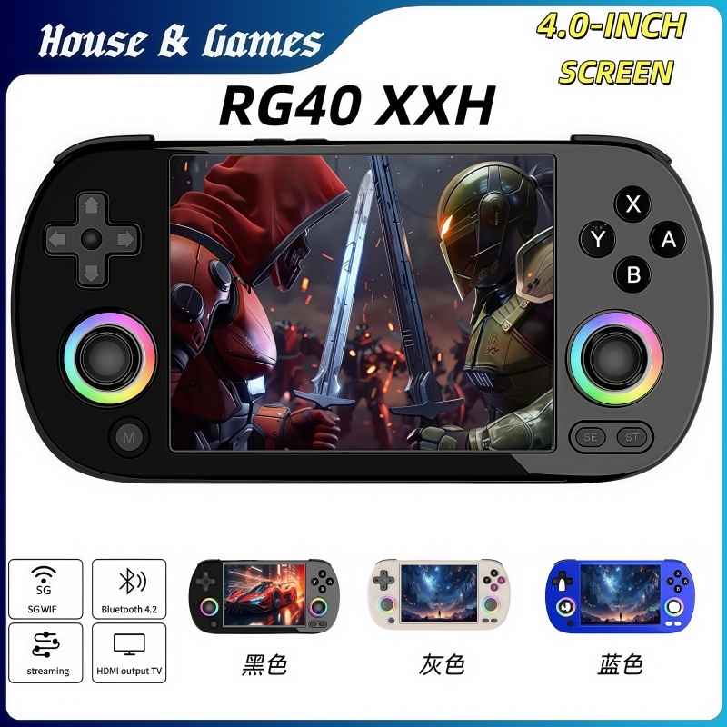 RG40XX H คอนโซลเกมมือถือสําหรับเล่นเกมย้อนยุค HDMI