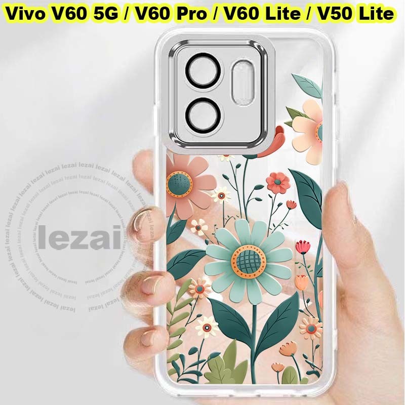เคส Vivo V60 V 60 Pro V60 Lite 5G Vivo V50 Lite 5G เคสนิ่มกันกระแทกใสหรูหราฝาหลัง