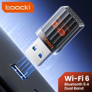 Toocki AX900 USB WiFi 6 บลูทูธ 5.4 อะแดปเตอร์ 2 In1 Dongle Dual Band 2.4G และ 5GHz USB เครือข่ายไร้สาย Wlan ตัวรับสัญญาณเครื่องส่งสัญญาณ
