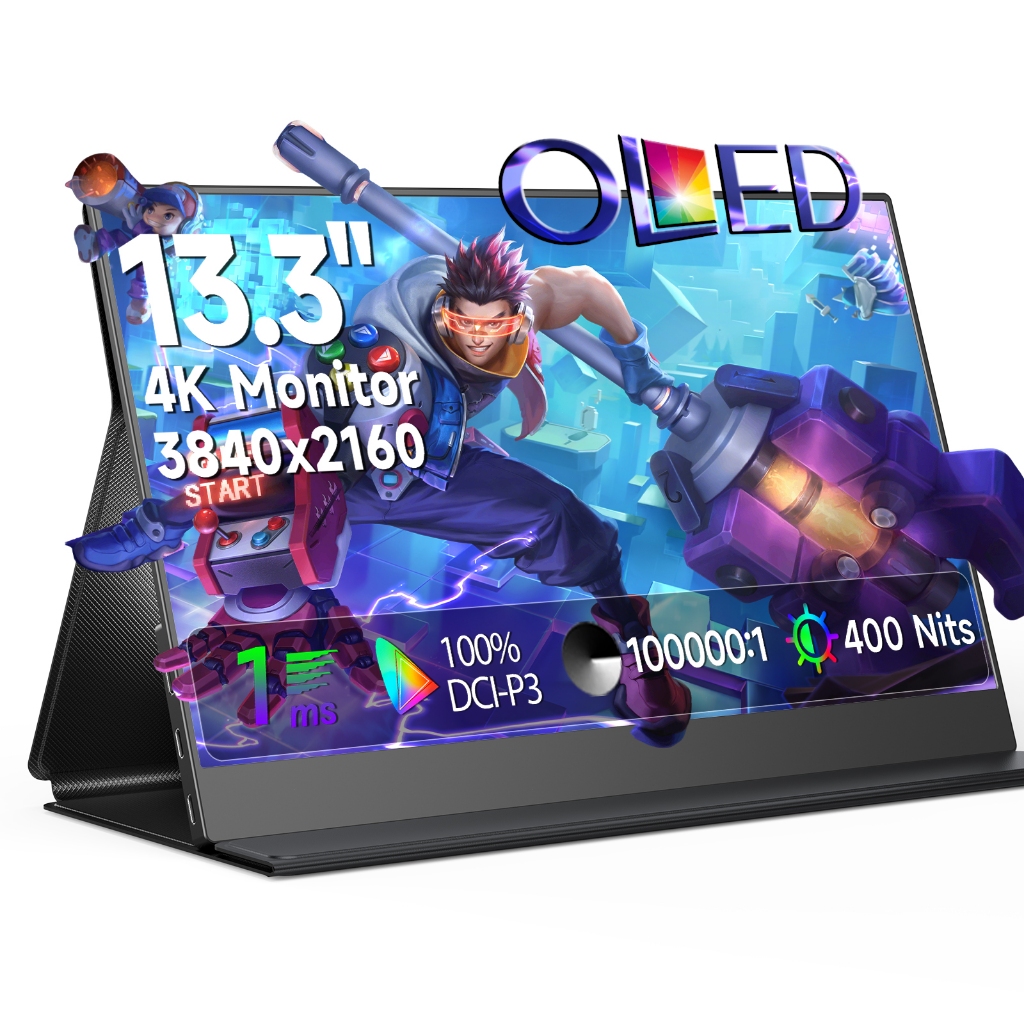UPERFECT จอภาพแบบพกพาสําหรับแล็ปท็อป 13.3 3840*2160P 4K FHD OLED Display จอภาพแบบพกพาสําหรับ iPad/PC