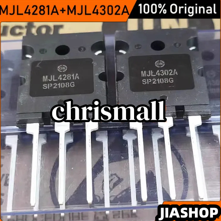 1 คู่เดิม ( MJL4302A + MJL4281A ) MJL4302 MJL4281 TO-3PL NPN PNP Silicon Power ทรานซิสเตอร์