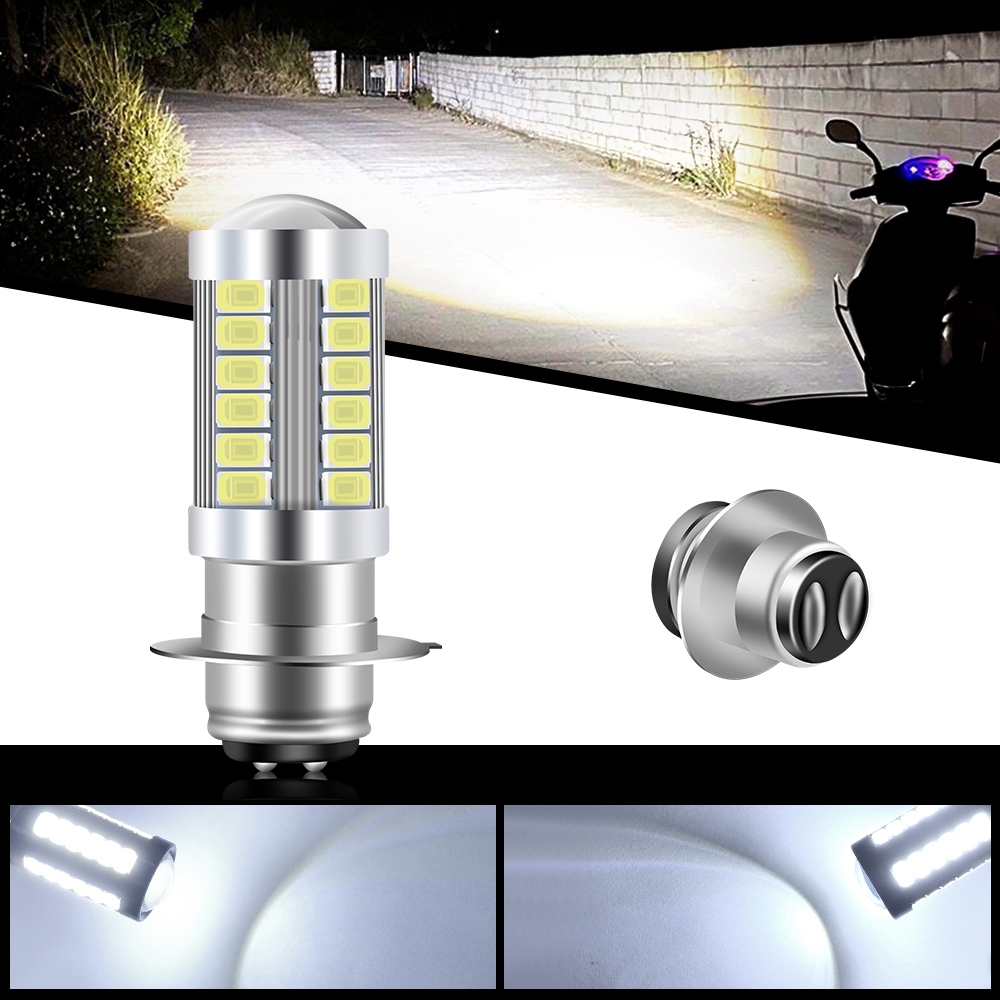33SMD ไฟหน้า LED สีขาวสําหรับรถจักรยานยนต์ H2/P15D/T19 PX15D หลอดไฟหมอกสว่างเป็นพิเศษ