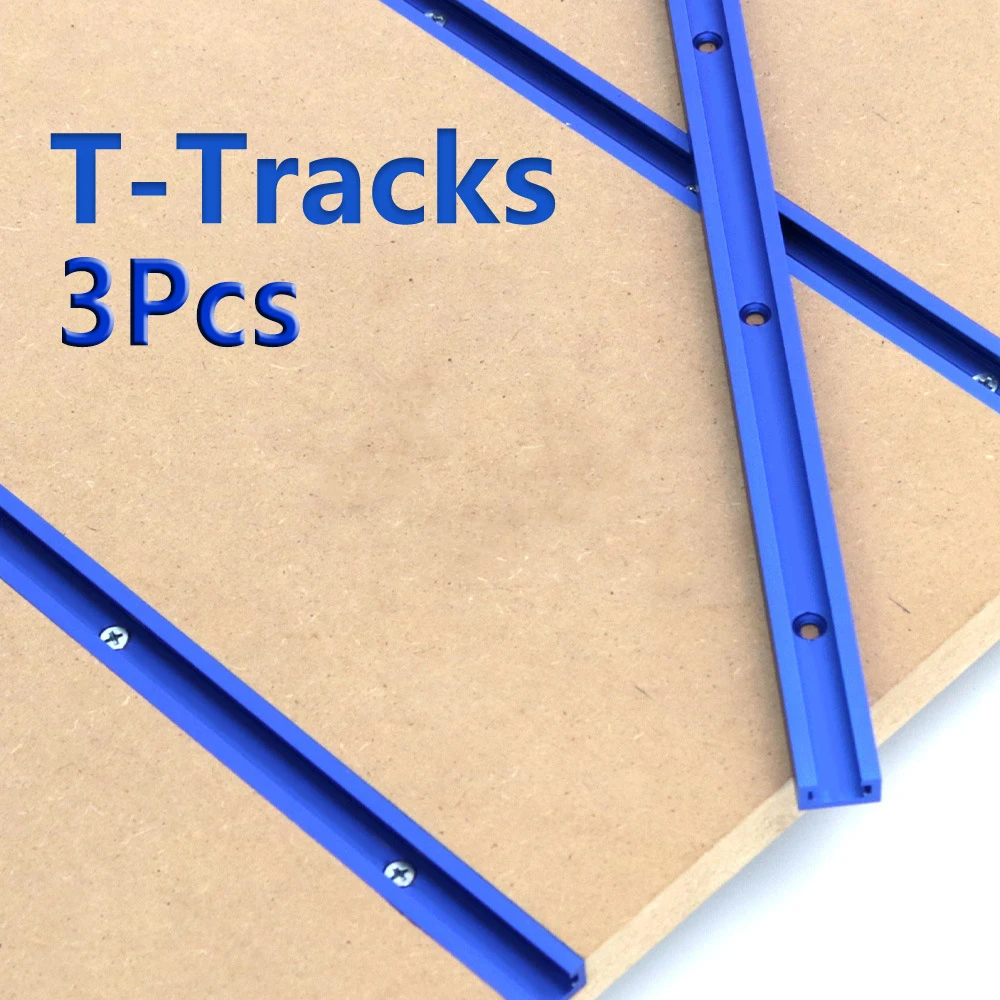 3Pc 300/400MM 19 Model Double-Cut Profile T Track with Predrilled Mounting Holes For Table Saw Route