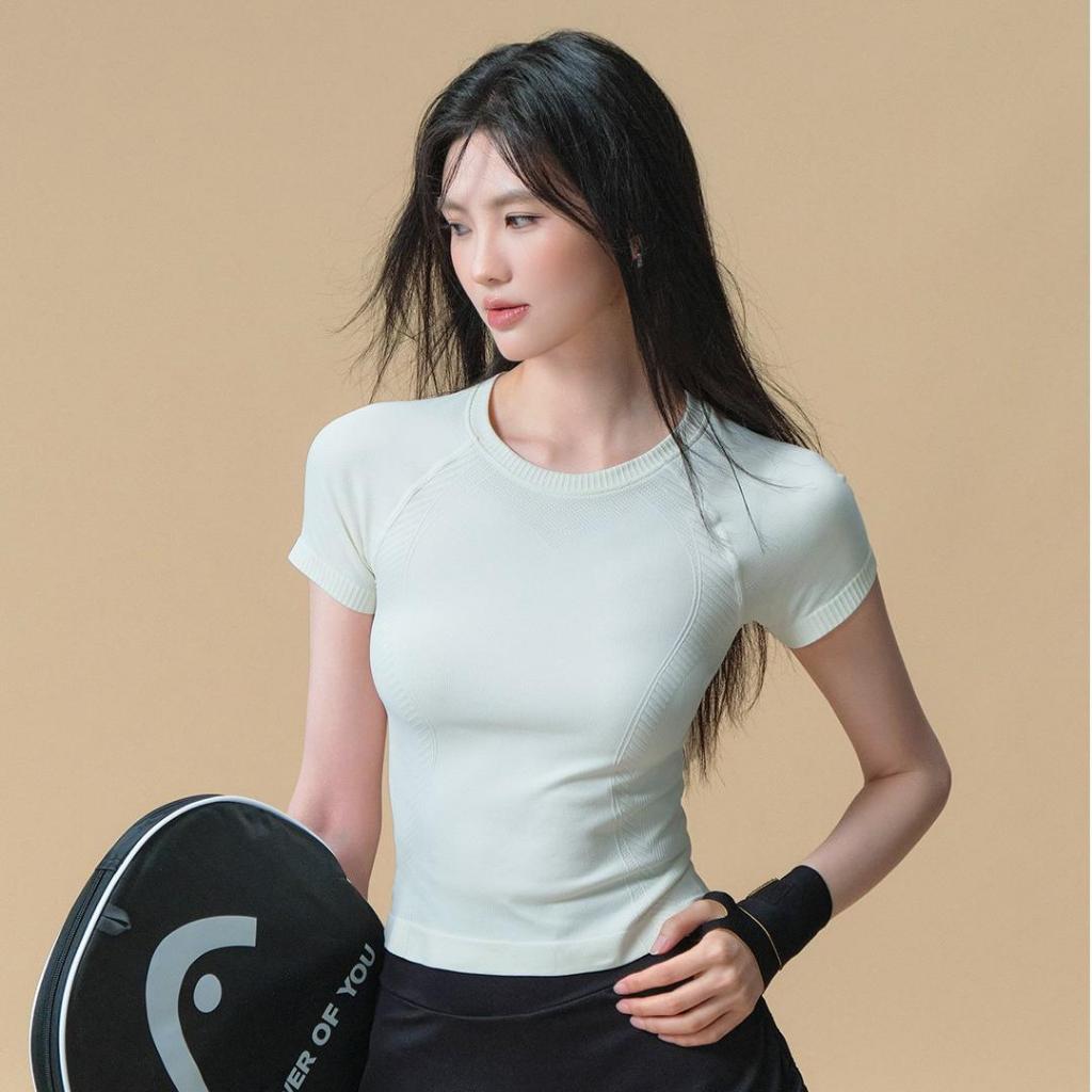 2025 ใหม่ Fumeng Classic Crew Neck Yoga Short-Sleeve Top