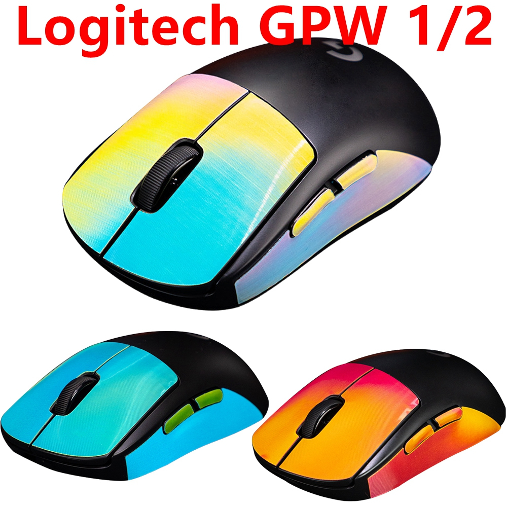 3 สีสติกเกอร์ผิวใช้งานร่วมกับ Logitech G PRO X SUPERLIGHT 1/2 เมาส์ไร้สายไวนิล Decal Wrap ฟิล์มป้องก