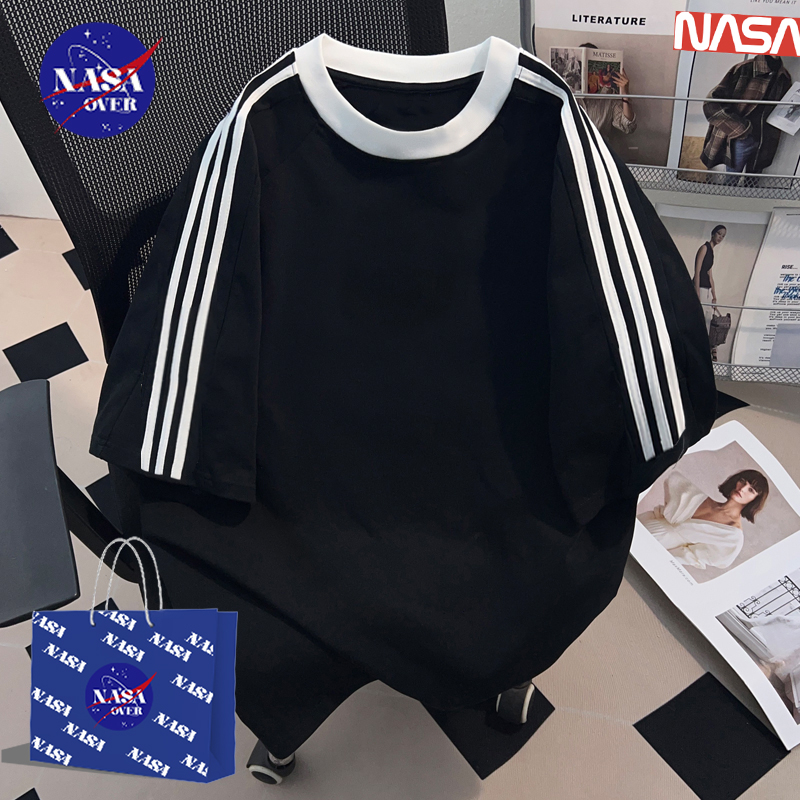 【พร้อมส่ง】🔥NASA ผ้าฝ้ายแท้100% เสื้อ คอกลม ทรงโอเวอร์ไซส์  แขนสั้นใส่ได้ทั้งชายหญิง เสื้อยืด ใส่สบาย ลำลอง