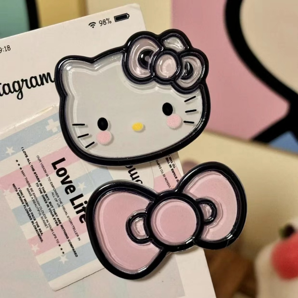 แมวกิ๊บสีดำและชมพู ออกแบบการ์ตูนน่ารักสำหรับประดับผม