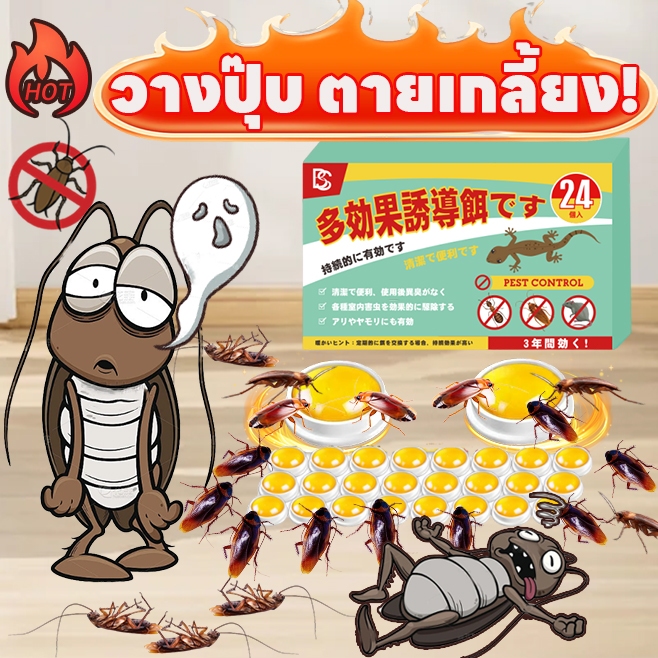 ซื้อ 3 แถม 2 แมลงสาบหนีไม่รอด🔥NANA ยาฆ่าแมลงสาบ เหยื่อกำจัดแมลงสาบ  กําจัดแมลงสาบ ยากําจัดแมลงสาบ ไล่แมลงสาบ 1 กล่อง บรรจุ 24 ชิ้น ปลอดภัยสำหรับมนุษย์และสัตว์
