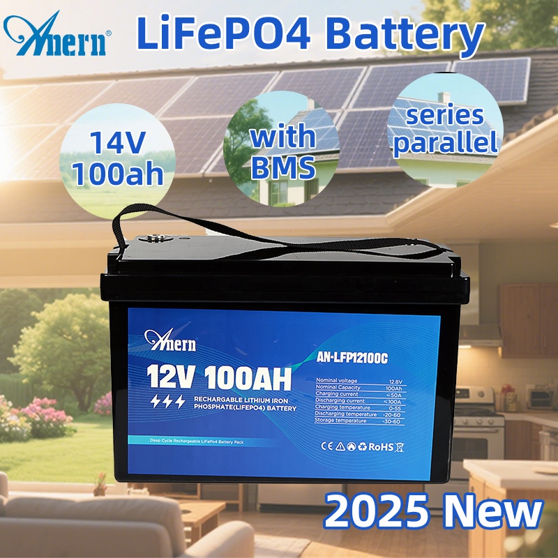 Anern 12V 30AH/50AH/100AH/200AH LiFePO4 แบตเตอรี่แบตเตอรี่ลิเธียมในตัว BMS ป้องกันพลังงานแสงอาทิตย์ 