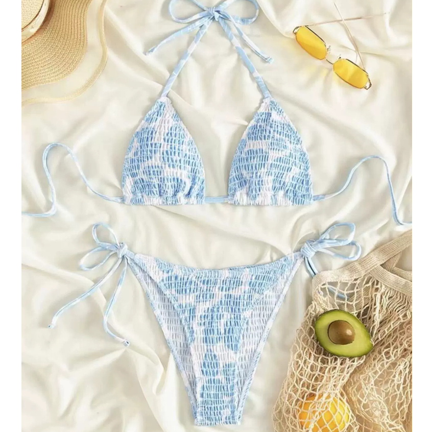 Bra Queen บิกินี่ลายดอกไม้ ชุดว่ายน้ำเซ็กซี่ของผู้หญิง มีฟองน้ำ บิกินี่คัพสามเหลี่ยมเกาะอกไร้โครง ราคา ถูกที่สุด ดีลบีเคเค แกลเลอรีภาพที่ 8
