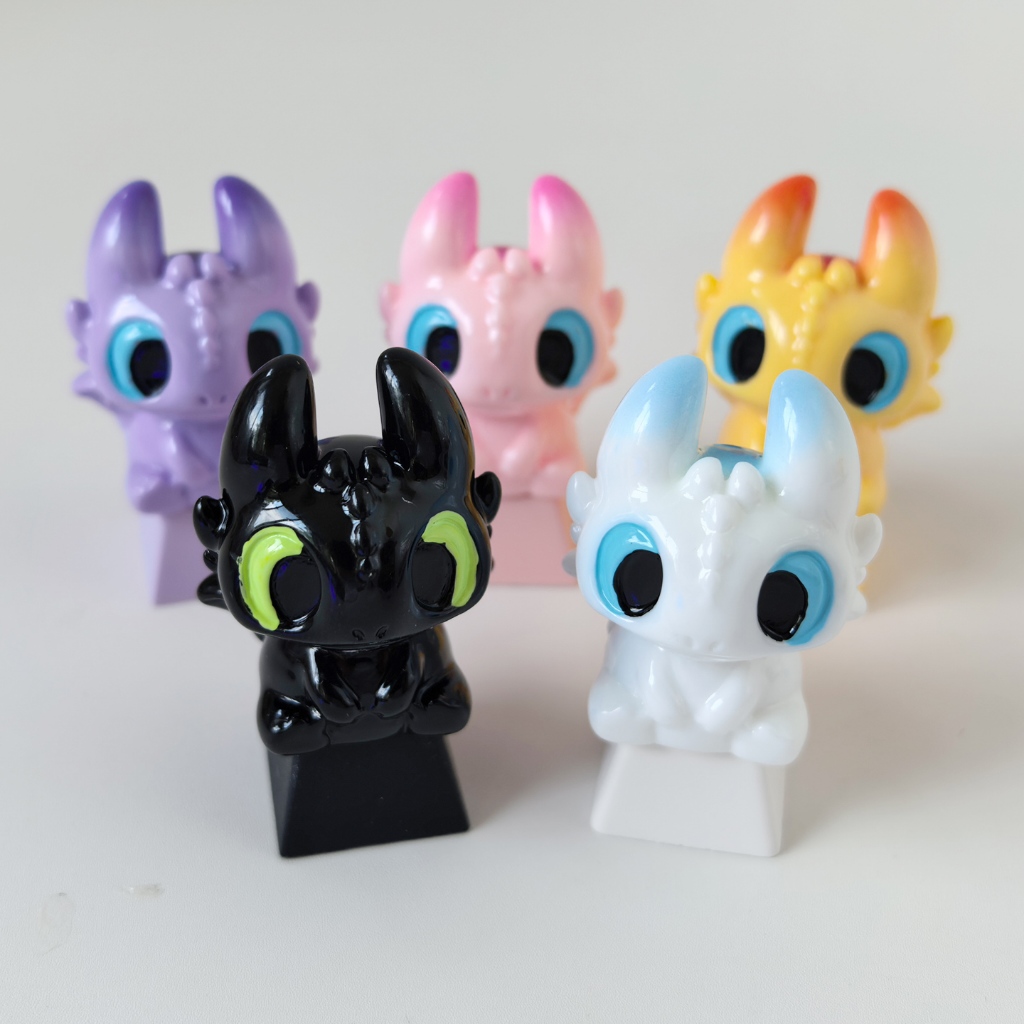 How to Train Your Dragon Toothless Keycap คีย์บอร์ดแบบกลไกปุ่มเฉพาะน่ารักสามมิติตกแต่ง ESC