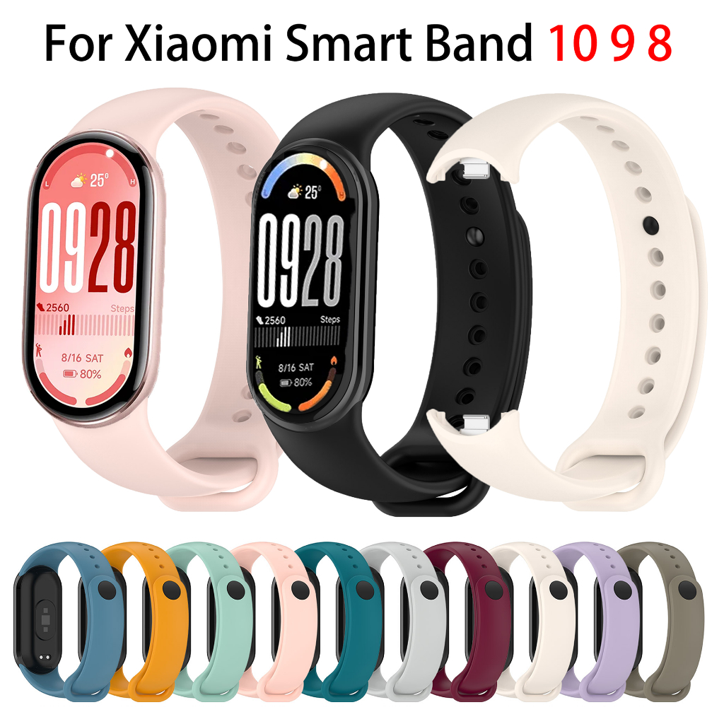 สําหรับ Xiaomi Smart Band 10 9 8 ซิลิโคน MiBand สําหรับ Mi band 8 9 10 NFC Soft กันน้ํา sport band