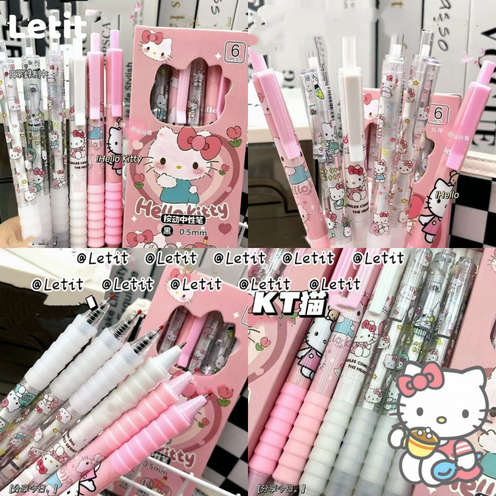 Letit |ปากกาลูกลื่นกด ST หมึกแห้งเร็ว - ปากกาจิ๊วสำหรับทำข้อสอบ ความจุใหญ่ เขียนลื่น ไม่เลอะ มียางรองนิ้วนุ่ม