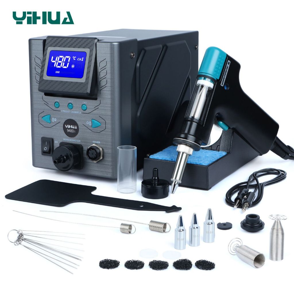 YIHUA Desoldering Station 948D-I 110W High Power ดูดดีบุกปืนสูญญากาศ Sucker ดิจิตอลซ่อมเครื่องมือ