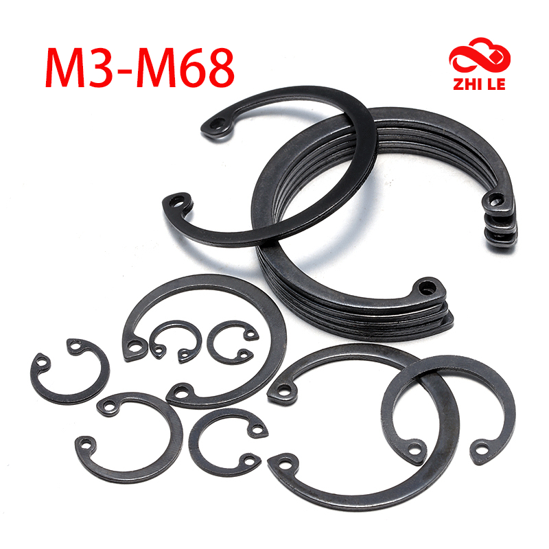 M3-M68 C ประเภทภายใน Circlip ยึดรูคลิป Snap แหวนเครื่องซักผ้าสีดํา Circlips ชุดแหวน Snap เครื่องซักผ้า GB893.1