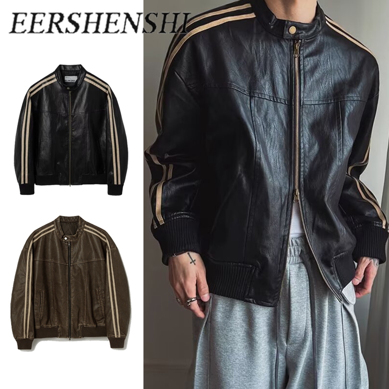 เสื้อหนังใหม่ดีไซน์หัวรถจักร สไตล์ Harajuku ทันสมัยจากแบรนด์ EERSHENSHI