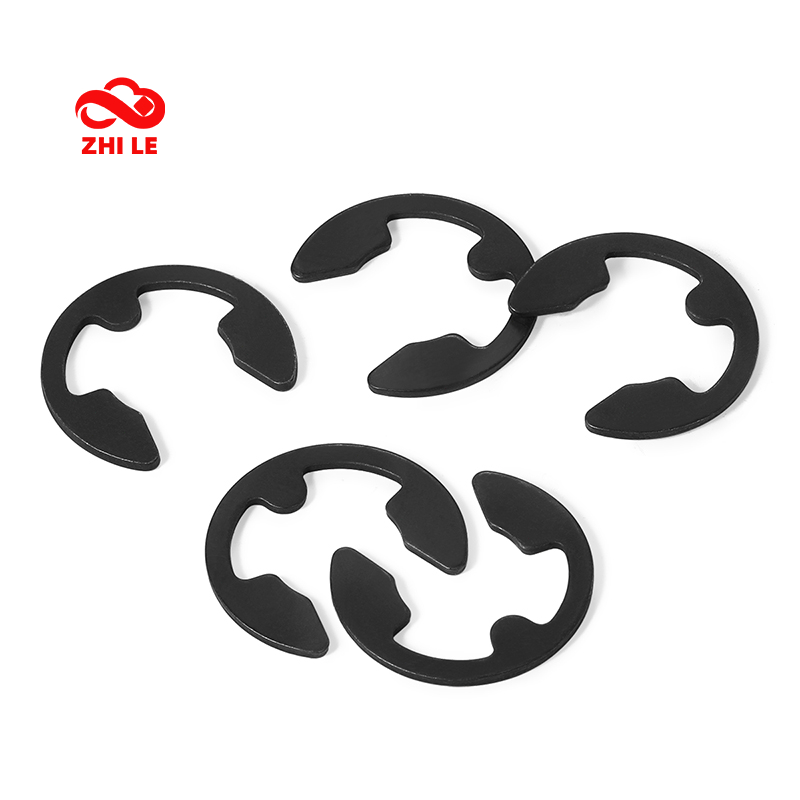 M1.2-M24 E ประเภท Circlip แบริ่งภายนอก Retaining Snap แหวนเครื่องซักผ้าสีดําเปิดเพลาคลิปเครื่องซักผ้าภายใน GB896