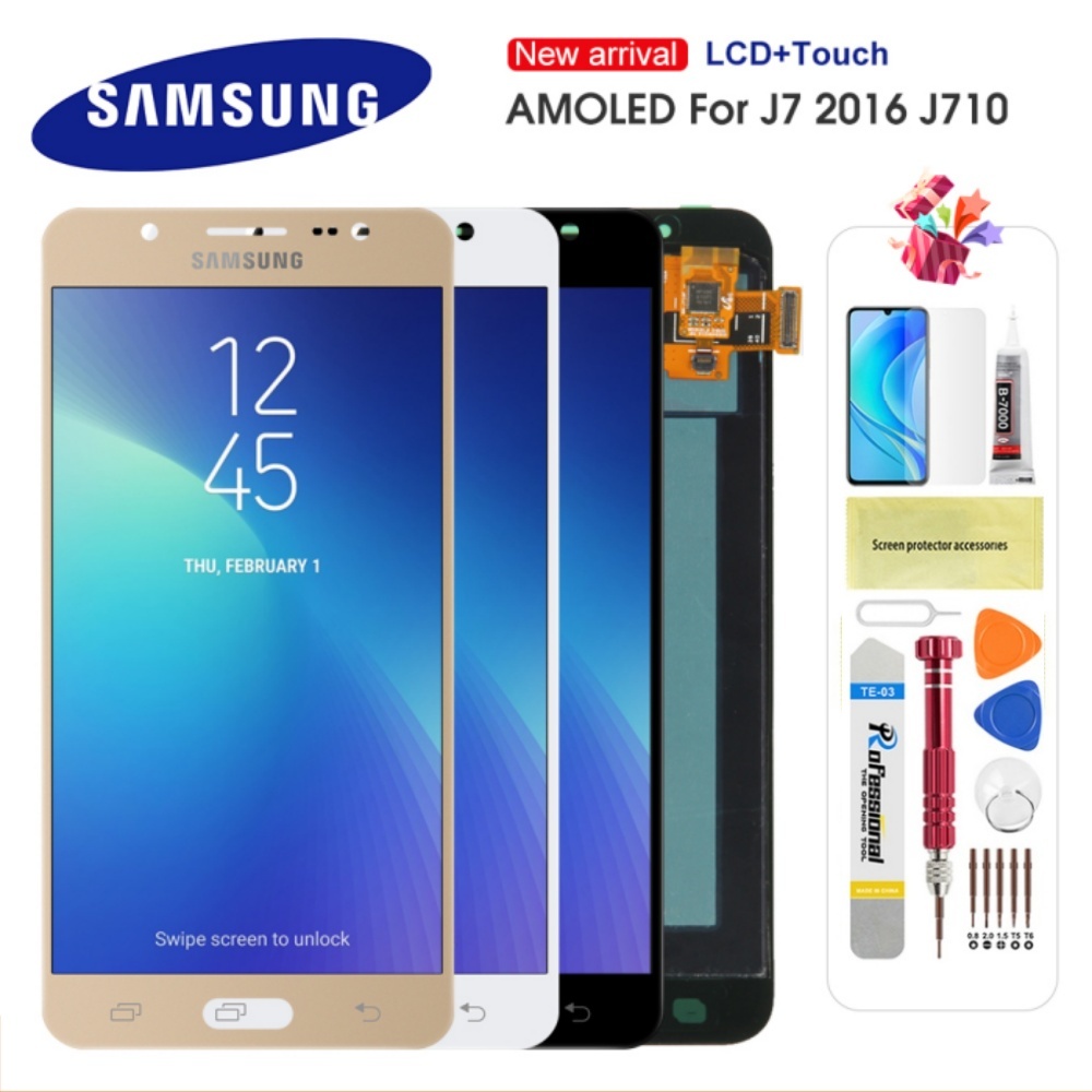 สําหรับ Samsung Galaxy J7 2016 J710 LCD Touch Screen Digitizer Assembly Digitizer Samsung J710 เปลี่