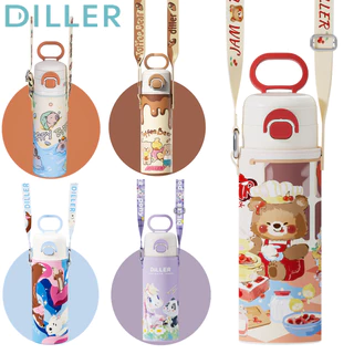 Diller กระติกน้ําสูญญากาศ Thermos 316 สแตนเลส Spout ฟางขวดน้ําดื่ม 520ml D9260 D9284