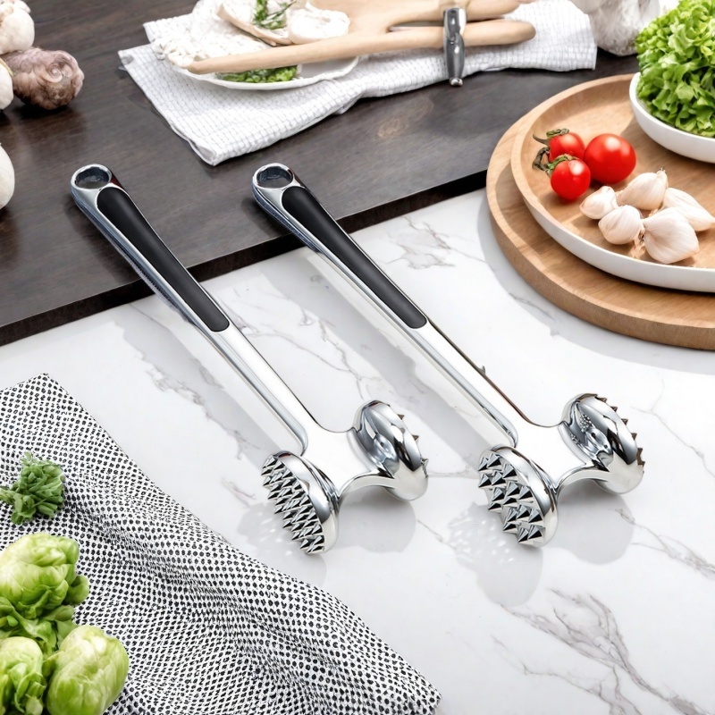 เครื่องทุบเนื้อ | 1PCS  Zinc Alloy Double-Sided Meat Mallet for Beef/Chicken/Pork – Kitchen Tenderizer Tool