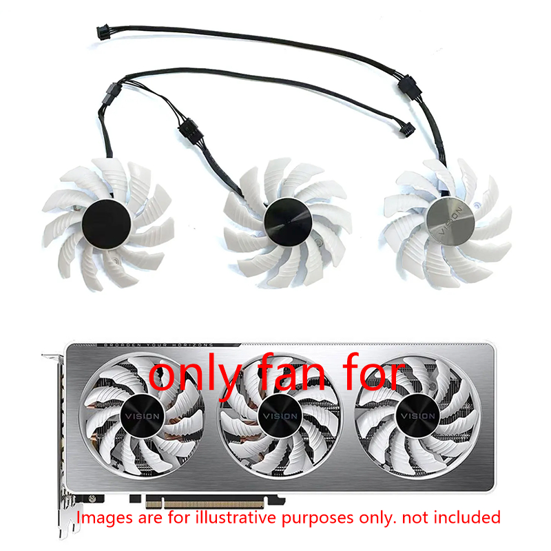 78 มม.PLD08010S12H พัดลมกราฟิกสําหรับ GIGABYTE RTX 3060 VISION OC 12G /RTX 3060Ti VISION OC 8G OC 3X