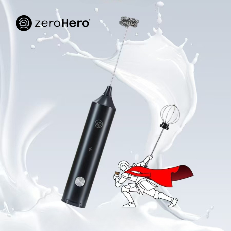 ZeroHero เครื่องตีฟองนมไฟฟ้า DualWhisk Foamerที่ตีฟองนม เครื่องตีไข่ลาเต้ เครื่องตีฟองนม กาแฟ ไร้สาย