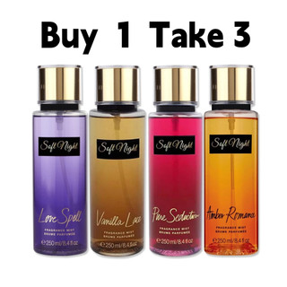 ( Buy 1 Take 3 ) Victoria's Secret ( Vanilla Lace + Pure Seduction +Amber Romance + Love Spell )250ML