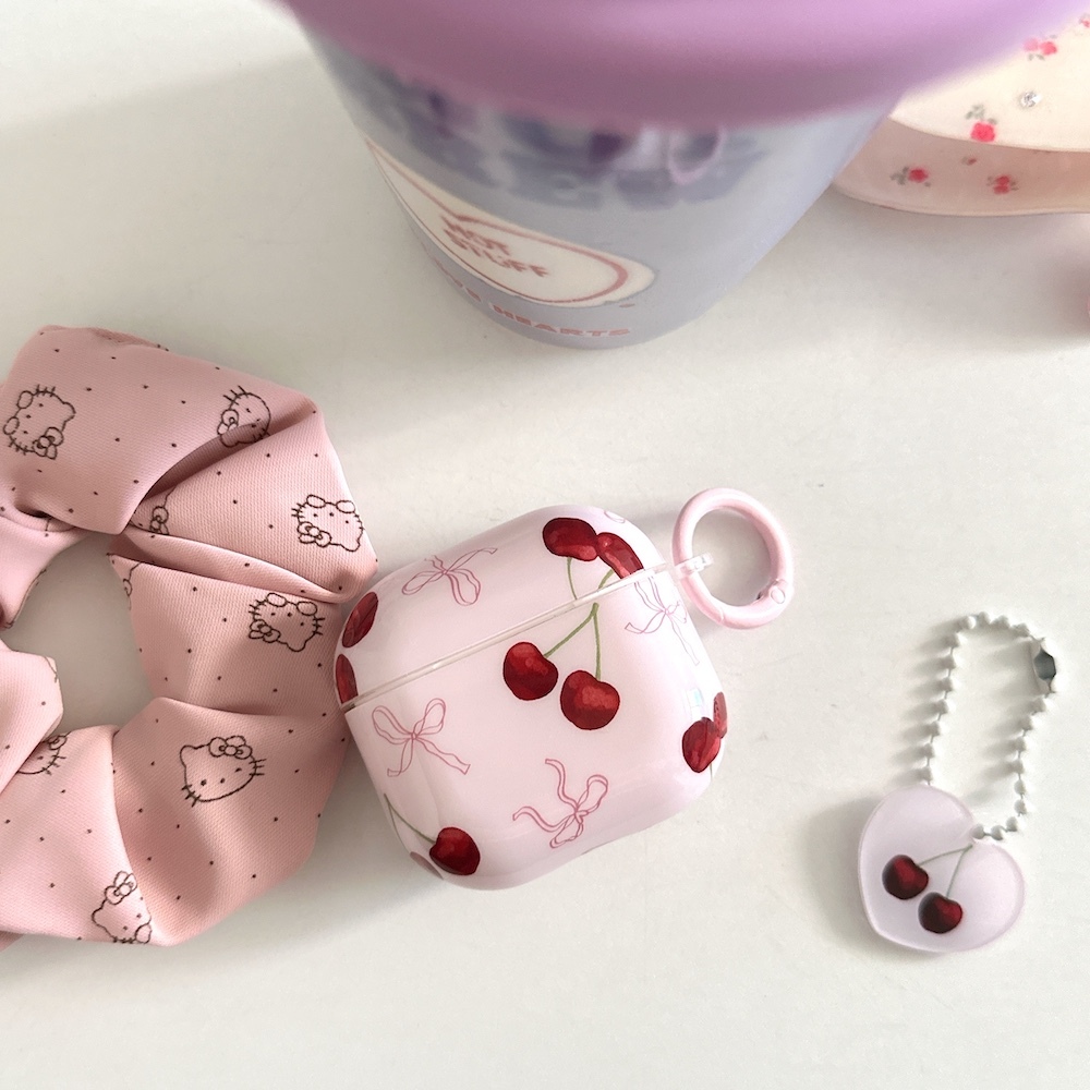 หูฟังเคสบลูทูธเข้ากันได้สําหรับ compatible for AirPods 4(2024) 1/2 Pro(2019) 3 Pro2(2022) “pink back