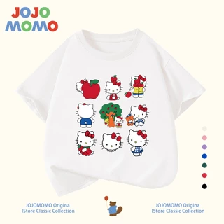 เสื้อยืดเด็กHELLO KITTYลายน่ารัก สไตล์เกาหลี 2025 ผ้าฝ้าย 100% นุ่มพิเศษ อายุ 2-12 ขวบ ใส่ไปโรงเรียน