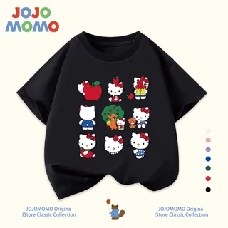 เสื้อยืดเด็กHELLO KITTYลายน่ารัก สไตล์เกาหลี 2025 ผ้าฝ้าย 100% นุ่มพิเศษ อายุ 2-12 ขวบ ใส่ไปโรงเรียน