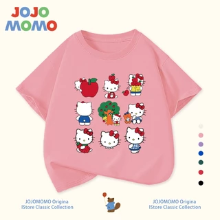 เสื้อยืดเด็กHELLO KITTYลายน่ารัก สไตล์เกาหลี 2025 ผ้าฝ้าย 100% นุ่มพิเศษ อายุ 2-12 ขวบ ใส่ไปโรงเรียน