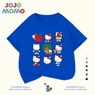 เสื้อยืดเด็กHELLO KITTYลายน่ารัก สไตล์เกาหลี 2025 ผ้าฝ้าย 100% นุ่มพิเศษ อายุ 2-12 ขวบ ใส่ไปโรงเรียน
