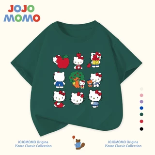 เสื้อยืดเด็กHELLO KITTYลายน่ารัก สไตล์เกาหลี 2025 ผ้าฝ้าย 100% นุ่มพิเศษ อายุ 2-12 ขวบ ใส่ไปโรงเรียน