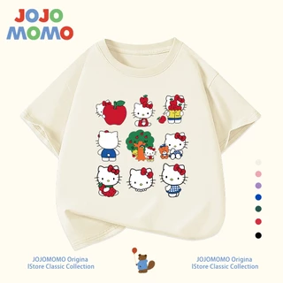 เสื้อยืดเด็กHELLO KITTYลายน่ารัก สไตล์เกาหลี 2025 ผ้าฝ้าย 100% นุ่มพิเศษ อายุ 2-12 ขวบ ใส่ไปโรงเรียน