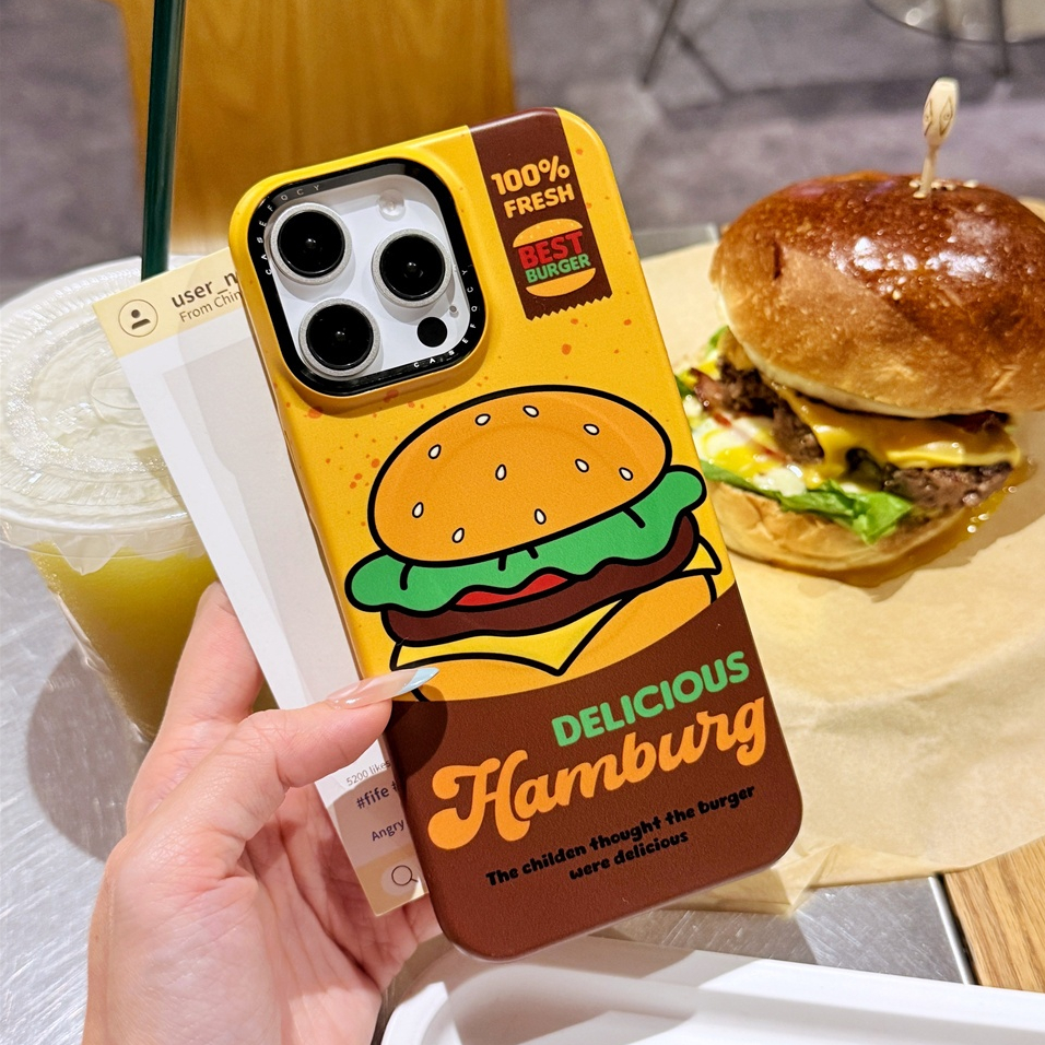สําหรับ iphone Case 16 Pro Max 15 Pro Max 14 Pro Max เคสโทรศัพท์แฮมเบอร์เกอร์