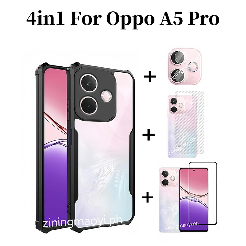 4in1 OPPO A5 Pro เคสโทรศัพท์มือถือป้องกันการล่มสลายสําหรับ OPPO A5X A5i A5 Pro A3X A3 ฟิล์มกระจกนิรภ
