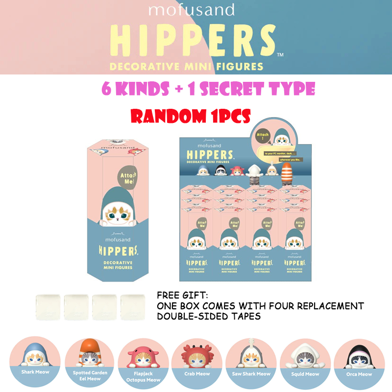 1 ชิ้นสุ่ม Sonny Angel Mofusand HIPPERS Series Mini Figure น่ารักอุปกรณ์เสริมโทรศัพท์มือถือ Line up: 7 ประเภท