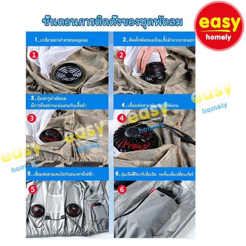 พัดลมเครื่องปรับอากาศเสื้อผ้าเสื้อกั๊กไฟฟ้าสถานที่ก่อสร้างเสื้อผ้าตกปลา - รูปที่ 5