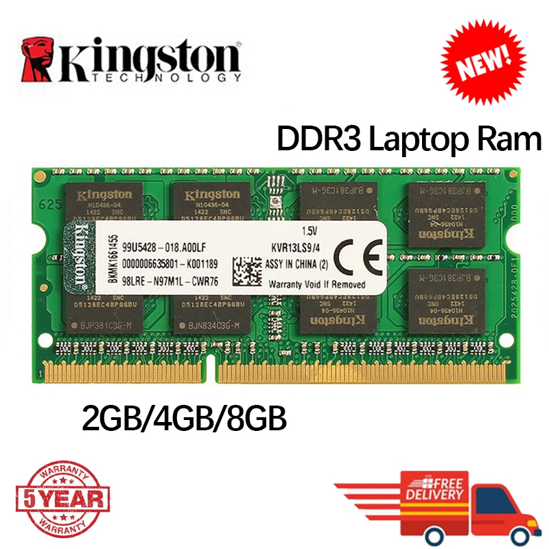 Kinston DDR3 DDR3L 1.35V 4GB 8GB DDR3 1066Mhz 1333MHz 1666Mhz 1.5v PC3-10600S 204PIN SO-DIMM แล็ปท็อ