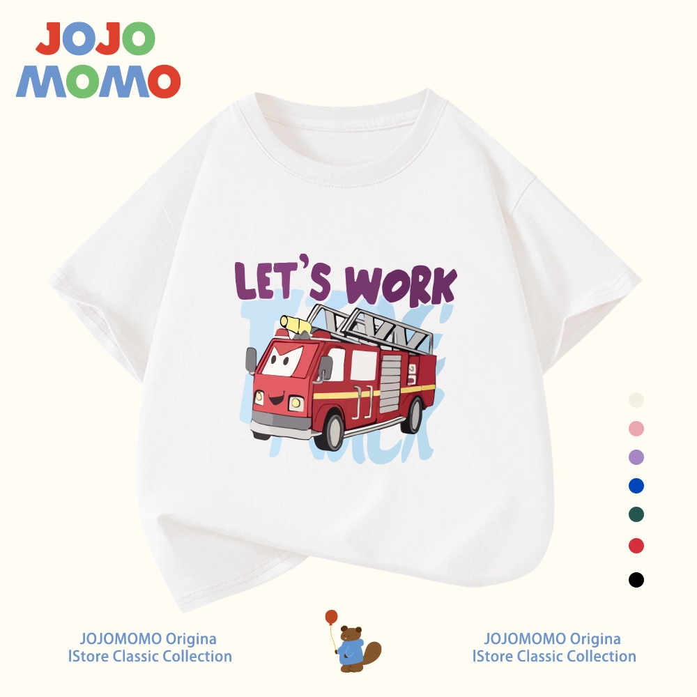 เสื้อยืดเด็กผู้ชาย ผ้าฝ้าย 100% ลายการ์ตูนรถ แขนสั้น นุ่มสบาย ‼️ใส่หลวม ระบายอากาศดี ไซส์ 90-150 ซม