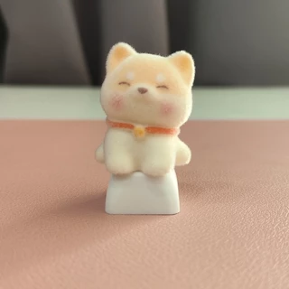 Handmade Plush Flock Puppy Keycap 3D เรซิ่น Artisan Decor - MX Cross Stem DIY ของขวัญสําหรับคนรักสัตว์เลี้ยง