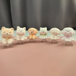 Handmade Plush Flock Puppy Keycap 3D เรซิ่น Artisan Decor - MX Cross Stem DIY ของขวัญสําหรับคนรักสัตว์เลี้ยง
